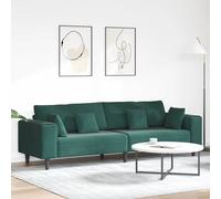 Sofá Verde Oscuro 250 X 77 X 76 Cm Terciopelo Vidaxl