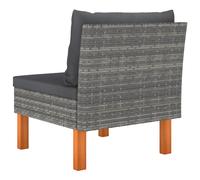 vidaXL Sofás centrales 2 uds ratán sintético y madera de eucalipto Gris