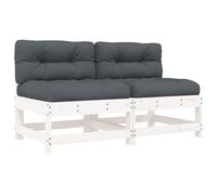 Vidaxl Sofás Centrales con Cojines 2 Uds Madera de Pino - Conjunto Terraza White pine