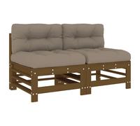 Vidaxl Sofá Central de Madera Maciza Pino Natural - 2 Unidades Honey brown pine