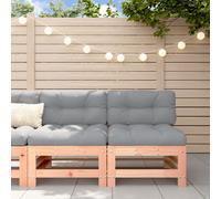 vidaXL Sofás centrales con Cojines 2 uds Madera Maciza Abeto Douglas, sofá intermedio, sofá de Exterior, sofá de Patio, sofá de jardín, sofá Modular