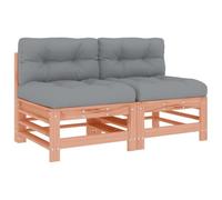 vidaXL Sofás centrales con Cojines 2 uds Madera Maciza Abeto Douglas, sofá intermedio, sofá de Exterior, sofá de Patio, sofá de jardín, sofá Modular