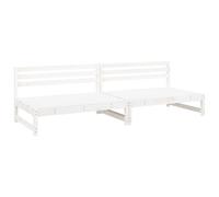 vidaXL Sofás centrales de jardín 2 uds madera de pino blanco 120x80 cm