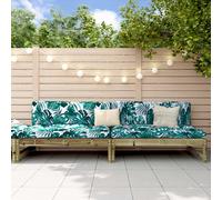 vidaXL Sofás centrales de jardín 2 uds madera impregnada pino 120x80cm