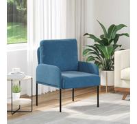 vidaXL Sofás con cojín 55cm Azul Madera contrachapada