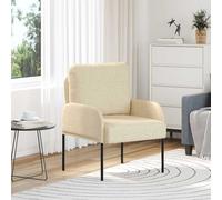 vidaXL Sofás con cojín 55cm Crema Madera contrachapada