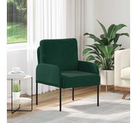 vidaXL Sofás con cojín 55cm Verde oscuro Madera contrachapada