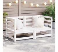 Vidaxl sofás de esquina de jardín 2 uds blanco madera maciza de pino