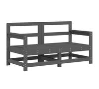 vidaXL Sofás de esquina de jardín 2 uds madera maciza de pino gris