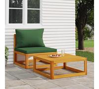 vidaXL Sofás de jardín 2 pzas con cojines madera maciza acacia