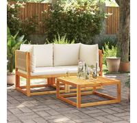 vidaXL Sofás de jardín esquineros con cojines, 2 unidades, madera de acacia y cuerda