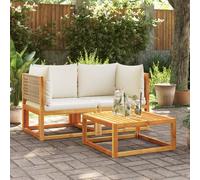 vidaXL Sofás de jardín esquineros con cojines, 2 unidades, madera de acacia y ratán