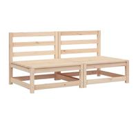 vidaXL Sofás de Jardín sin Reposabrazos 2 uds, Asientos con Respaldos, Sillones Modulares de Listones, Muebles para Patio Terraza, Madera de Pino
