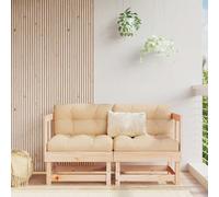 vidaXL Sofás esquineros con cojines 2 uds madera maciza de pino