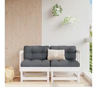 vidaXL Sofás esquineros con cojines 2 uds madera maciza de pino blanco