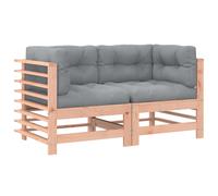 vidaXL Sofás esquineros con cojines 2 uds Madera maciza Abeto Douglas
