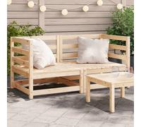 vidaXL Sofás esquineros de jardín 2 uds madera maciza pino 70x70x67 cm