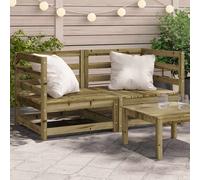 Vidaxl Sofás Esquineros Jardín 2 Uds Madera Pino Impregnada Pino Natural Natural impregnated
