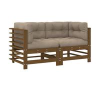 vidaXL Sofás Esquineros con Cojines 2 Uds Madera maciza de pino Natural Honey Brown Pine