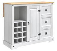 vidaXL - Solución de almacenamiento para la cocina, color blanco y color miel, 112 x 70 x 91,5 cm