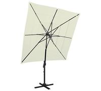 vidaXL Sombrilla 4x con Poste de Aluminio Burdeos Parasol Piscina Multicolor