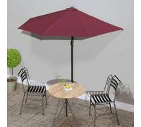 vidaXL Sombrilla balcón semicircular aluminio burdeos 270x144x222 cm