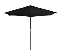 vidaXL Sombrilla Balcón Semicircular Palo Cubierta Jardín Patio Terraza Exterior Mitad Parasol Rayos UV Robusto Aluminio Negro 270x144x222cm