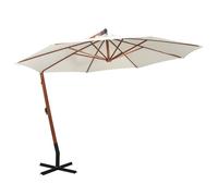 vidaXL Sombrilla colgante con palo madera abeto 3,5x2,9 m Color Verde, Blanco, Antracita White