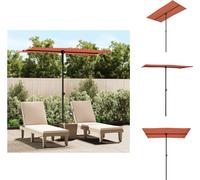 vidaXL Sombrilla con mástil de aluminio, 180 x 110 cm, color terracota/rojo - Sombrillas y protección solar