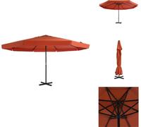 vidaXL Sombrilla con mástil de aluminio, 500 cm, color terracota rojo - Sombrillas y protección solar