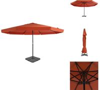vidaXL Sombrilla con soporte de terracota rojo - Sombrillas y protección solar