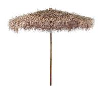 vidaXL Sombrilla con Tejado de Hojas de Plátano, Parasol Toldo Protector, Refugio Solar, Paraguas para Playa Jardín Patio, Bambú 270 cm