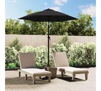 vidaXL Sombrilla de aluminio negro 200x224 cm
