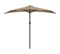 vidaXL Sombrilla de balcón semicircular palo aluminio taupe 270x144cm
