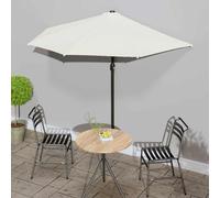vidaXL Sombrilla de balcón semicircular palo aluminio arena 270x144cm
