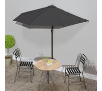 vidaXL Sombrilla de balcón semicircular palo aluminio gris 270x144 cm