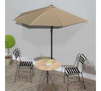 vidaXL Sombrilla de balcón semicircular palo aluminio taupe 270x144cm