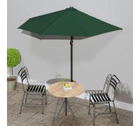 vidaXL Sombrilla de balcón semicircular palo aluminio verde 270x144cm