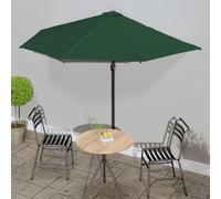 vidaXL Sombrilla de balcón semicircular palo de aluminio 300x155 cm verde