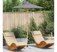 vidaXL Sombrilla de jardín Ø 180 x 230 cm Bambú Redondo Gris oscuro