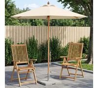 vidaXL Sombrilla de jardín Ø 270 x 248 cm Madera de Eucalipto Maciza