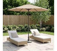 vidaXL Sombrilla de jardín 230 x 230 cm Poliéster Rectangular Topo