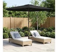 vidaXL Sombrilla de jardín 270 x 270 cm Poliéster Rectangular Negro