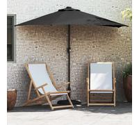vidaXL Sombrilla de jardín 294 x 150 x 224 cm Poliéster y Acero Negro