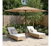 vidaXL Sombrilla de jardín 300 x 300 cm Poliéster Rectangular Topo