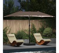 vidaXL Sombrilla de jardín Taupé 385 x 209 x 244 cm Poliéster