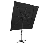 vidaXL Sombrilla de jardín 4 niveles palo de aluminio 250x250 cm en color Negro/Rojo burdeos/Verde y más