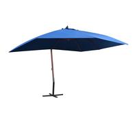 vidaXL Sombrilla de jardín colgante con palo de madera azul 4x3 m