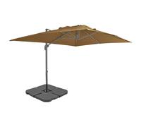 vidaXL Sombrilla de jardín con base portátil gris taupe