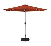 vidaXL Sombrilla de jardín con lámparas LED de poliéster Sombra al aire libre Patio, arcilla, 3 x 3 m